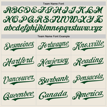 Custom Cream Gray Pinstripe Green Authentic Baseball Jersey - Sky-Custom