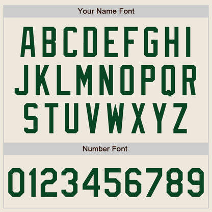 Custom Cream Gray Pinstripe Green Authentic Baseball Jersey - Sky-Custom