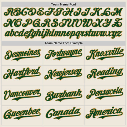 Custom Cream Green-Old Gold Authentic Baseball Jersey - Sky-Custom