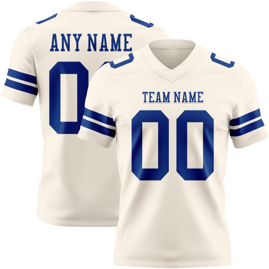 Custom Cream Royal Mesh Authentic Football Jersey - Sky-Custom