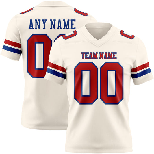 Custom Cream Red-Royal Mesh Authentic Football Jersey - Sky-Custom