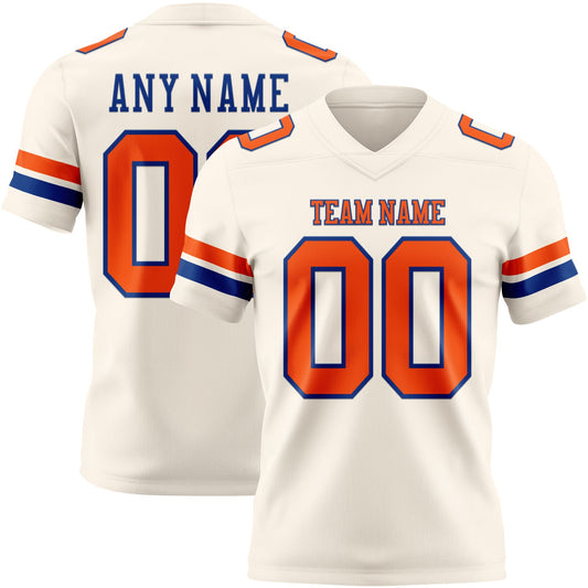 Custom Cream Orange-Royal Mesh Authentic Football Jersey - Sky-Custom