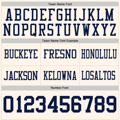 Custom Cream Navy Mesh Authentic Football Jersey - Sky-Custom