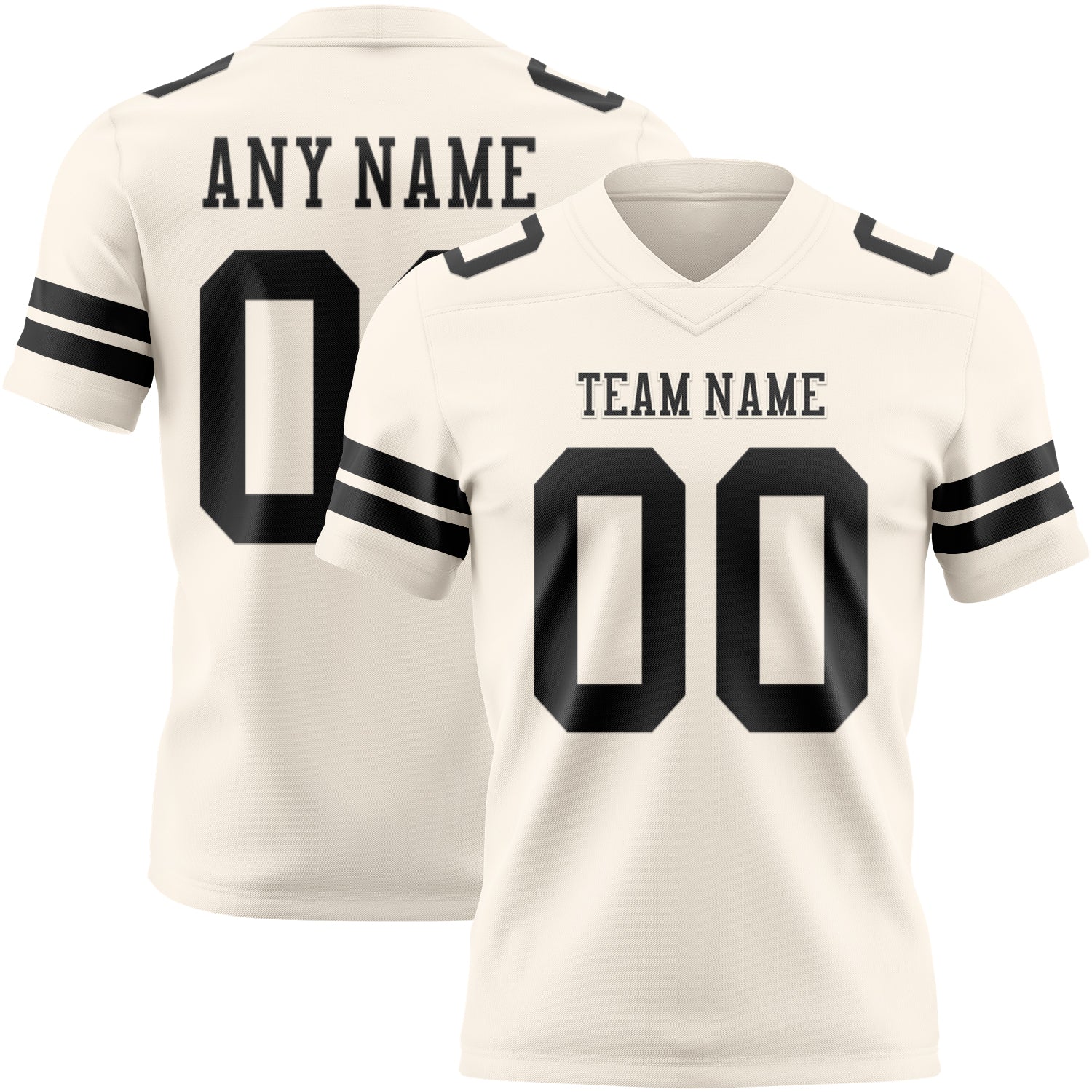 Custom Cream Black Mesh Authentic Football Jersey - Sky-Custom