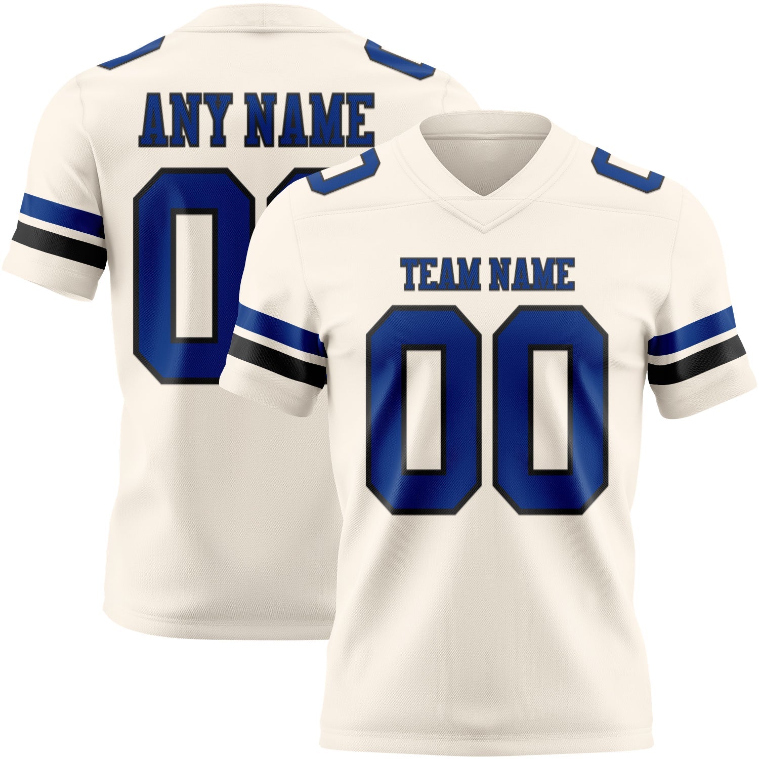 Custom Cream Royal-Black Mesh Authentic Football Jersey - Sky-Custom
