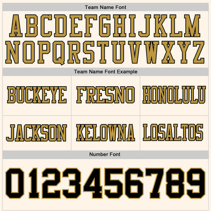 Custom Cream Black-Old Gold Mesh Authentic Football Jersey - Sky-Custom