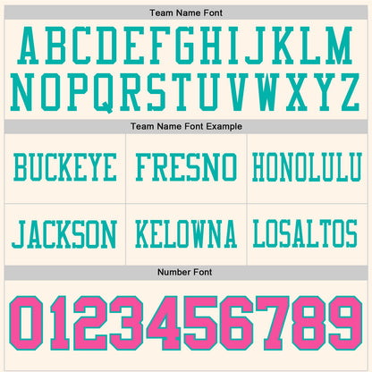 Custom Cream Pink-Aqua Mesh Authentic Football Jersey - Sky-Custom
