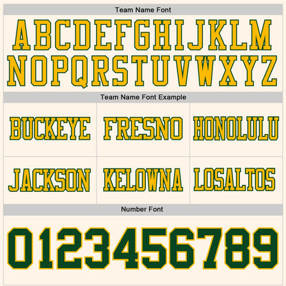 Custom Cream Green-Gold Mesh Authentic Football Jersey - Sky-Custom