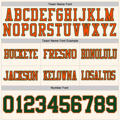 Custom Cream Green-Orange Mesh Authentic Football Jersey - Sky-Custom