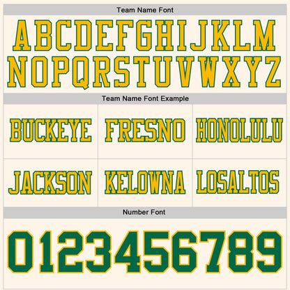 Custom Cream Kelly Green-Gold Mesh Authentic Football Jersey - Sky-Custom