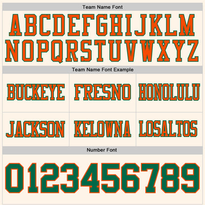 Custom Cream Kelly Green-Orange Mesh Authentic Football Jersey - Sky-Custom