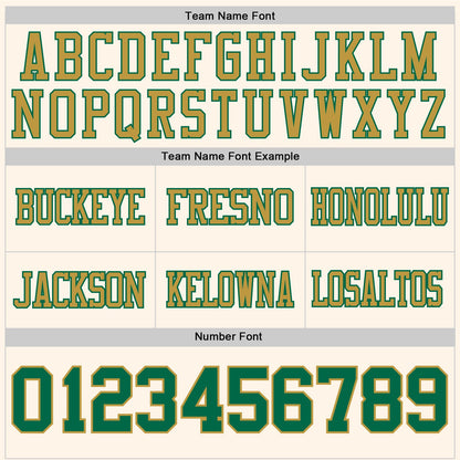 Custom Cream Kelly Green-Old Gold Mesh Authentic Football Jersey - Sky-Custom