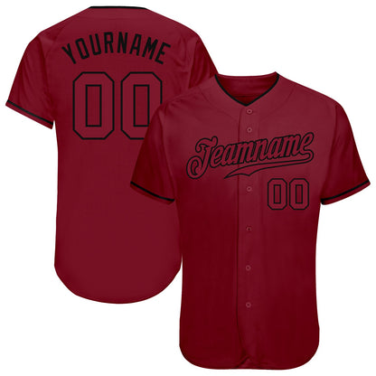 Custom Crimson Crimson-Black Authentic Baseball Jersey - Sky-Custom
