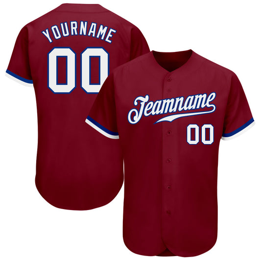 Custom Crimson White-Royal Authentic Baseball Jersey - Sky-Custom