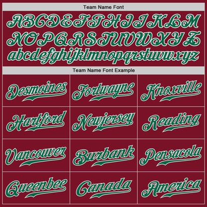 Custom Crimson Kelly Green-White Authentic Baseball Jersey - Sky-Custom