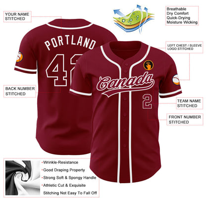 Custom Crimson Crimson-White Authentic Baseball Jersey - Sky-Custom