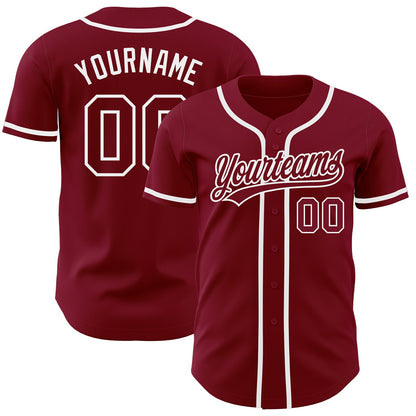Custom Crimson Crimson-White Authentic Baseball Jersey - Sky-Custom