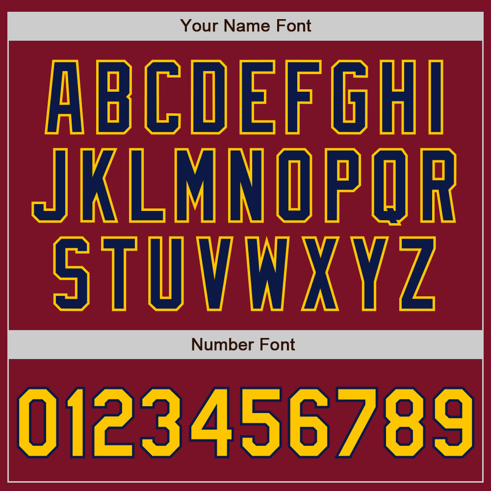 Custom Crimson Gold-Navy Authentic Baseball Jersey - Sky-Custom