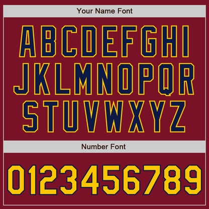 Custom Crimson Gold-Navy Authentic Baseball Jersey - Sky-Custom