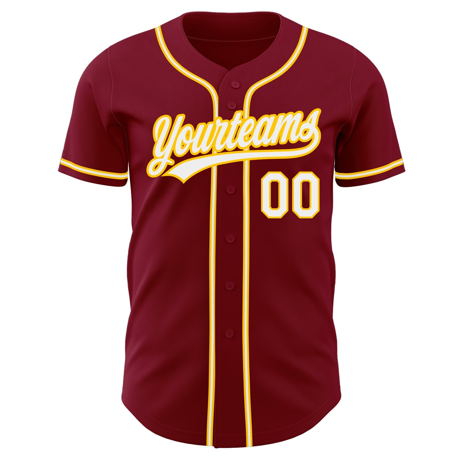 Custom Crimson White-Gold Authentic Baseball Jersey - Sky-Custom