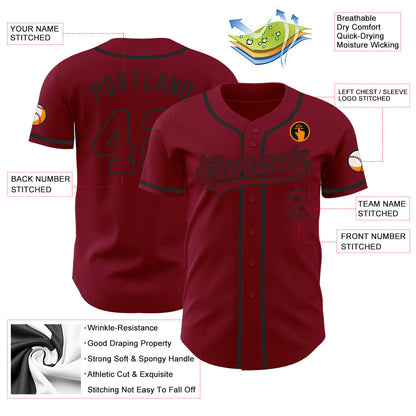 Custom Crimson Crimson-Black Authentic Baseball Jersey - Sky-Custom