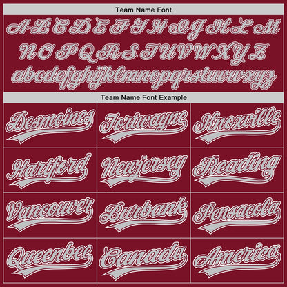 Custom Crimson Gray-White Authentic Baseball Jersey - Sky-Custom