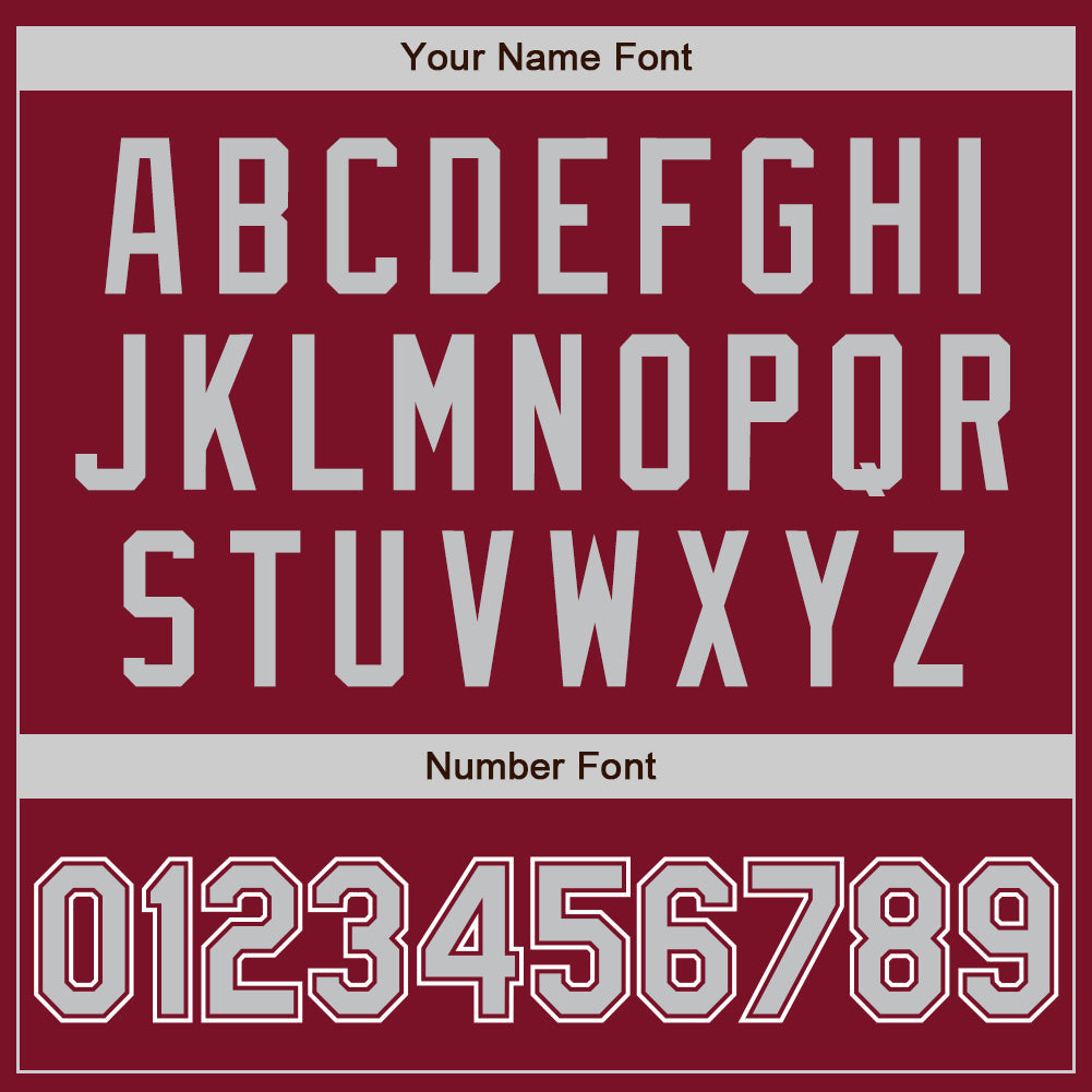 Custom Crimson Gray-White Authentic Baseball Jersey - Sky-Custom