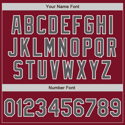 Custom Crimson Steel Gray-White Authentic Baseball Jersey - Sky-Custom
