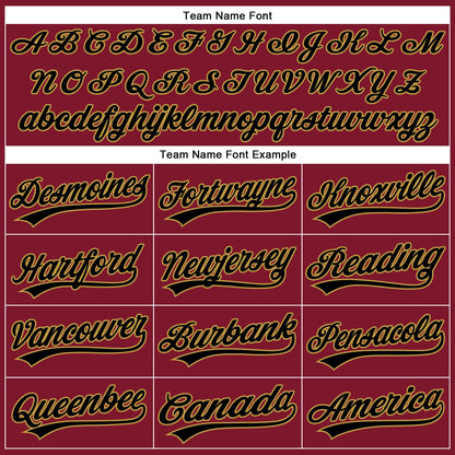 Custom Crimson Black Pinstripe Old Gold Authentic Baseball Jersey - Sky-Custom