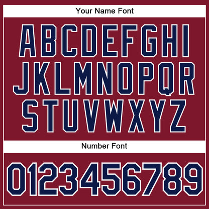 Custom Crimson White Pinstripe Navy Authentic Baseball Jersey - Sky-Custom