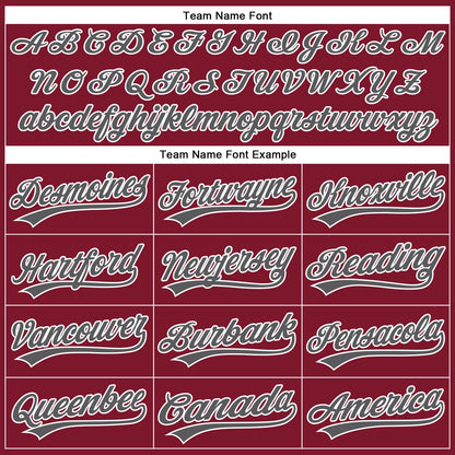 Custom Crimson White Pinstripe Steel Gray Authentic Baseball Jersey - Sky-Custom