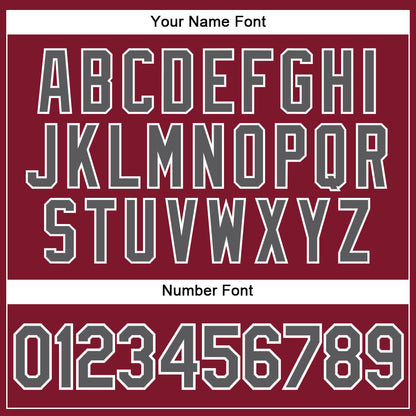 Custom Crimson White Pinstripe Steel Gray Authentic Baseball Jersey - Sky-Custom