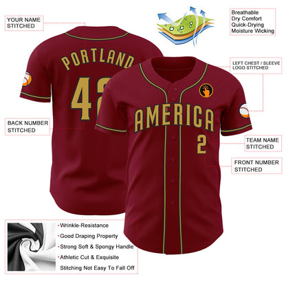 Custom Crimson Old Gold-Black Authentic Baseball Jersey - Sky-Custom