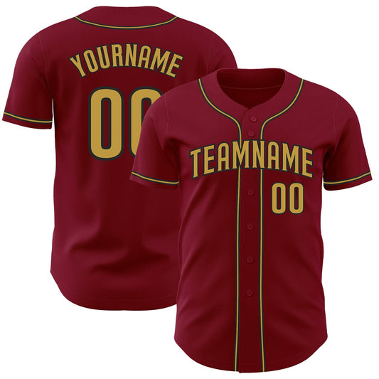 Custom Crimson Old Gold-Black Authentic Baseball Jersey - Sky-Custom