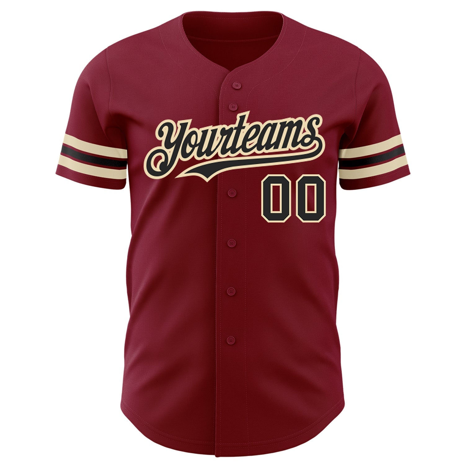 Custom Crimson Black-City Cream Authentic Baseball Jersey - Sky-Custom