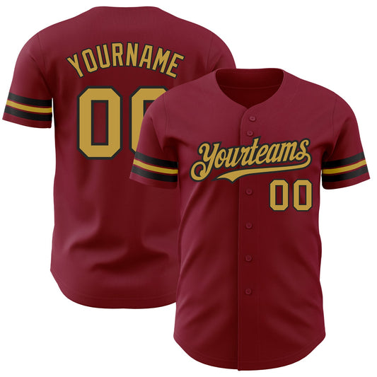 Custom Crimson Old Gold-Black Authentic Baseball Jersey - Sky-Custom
