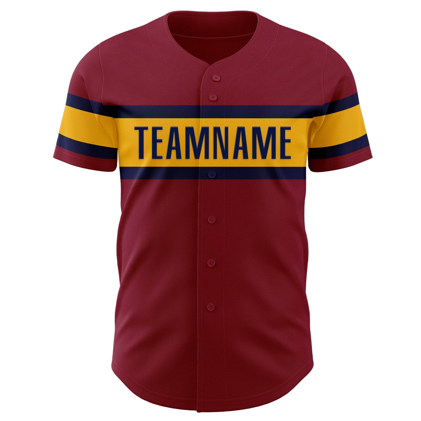 Custom Crimson Gold-Navy Authentic Baseball Jersey - Sky-Custom