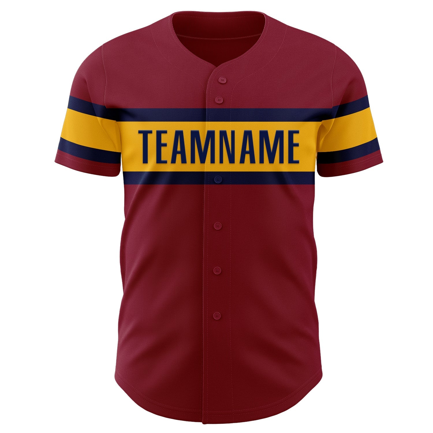 Custom Crimson Gold-Navy Authentic Baseball Jersey - Sky-Custom