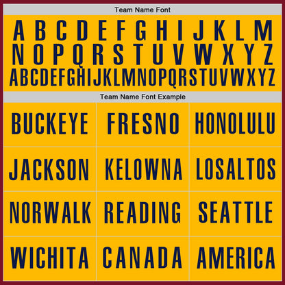 Custom Crimson Gold-Navy Authentic Baseball Jersey - Sky-Custom