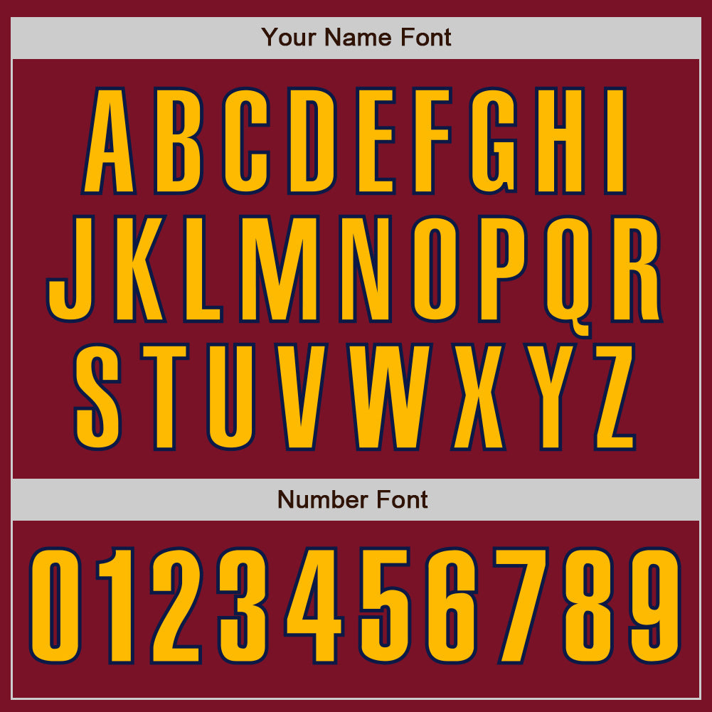 Custom Crimson Gold-Navy Authentic Baseball Jersey - Sky-Custom