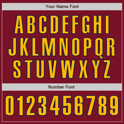 Custom Crimson Gold-Navy Authentic Baseball Jersey - Sky-Custom