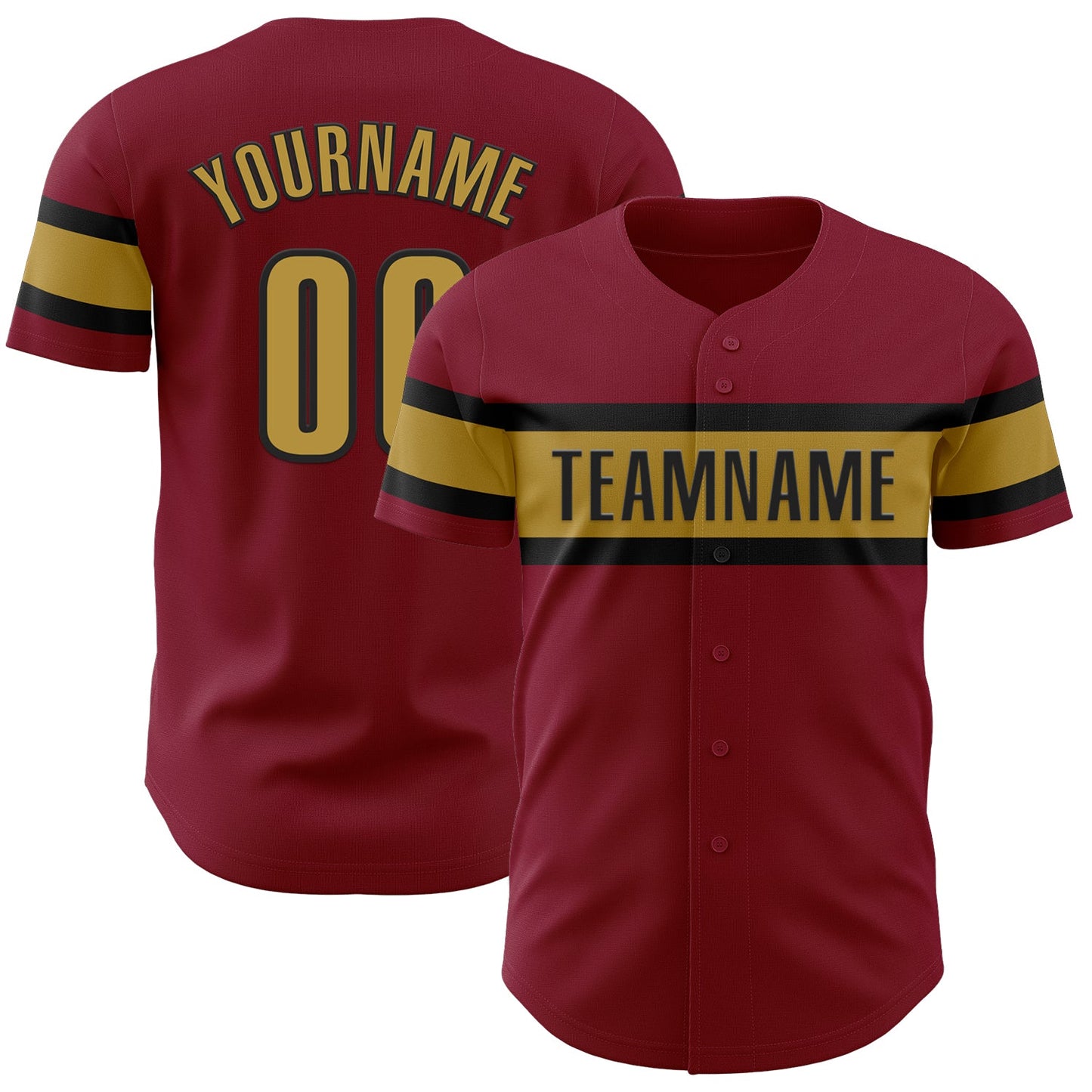 Custom Crimson Old Gold-Black Authentic Baseball Jersey - Sky-Custom