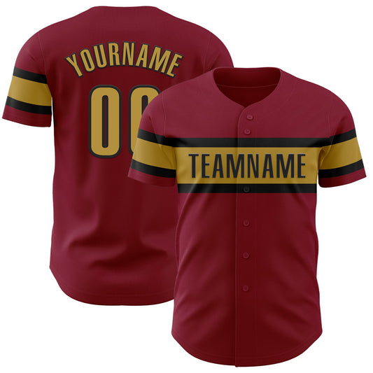 Custom Crimson Old Gold-Black Authentic Baseball Jersey - Sky-Custom