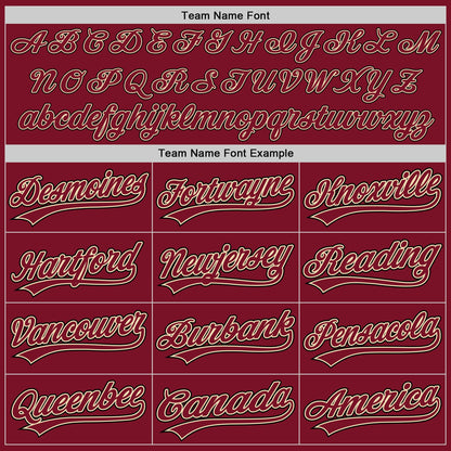 Custom Crimson Cream-Black Authentic Baseball Jersey - Sky-Custom