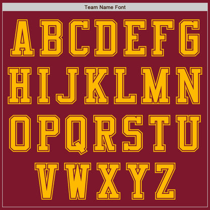 Custom Crimson Gold Authentic Baseball Jersey - Sky-Custom