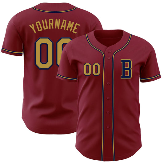 Custom Crimson Old Gold-Navy Authentic Baseball Jersey - Sky-Custom