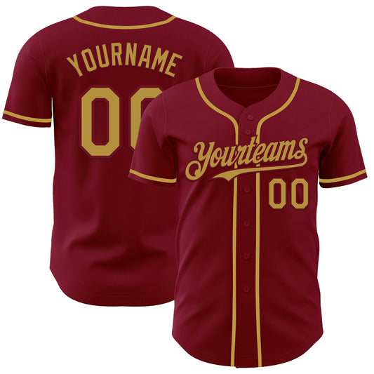 Custom Crimson Old Gold Authentic Baseball Jersey - Sky-Custom