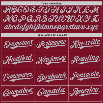 Custom Crimson Gray Authentic Baseball Jersey - Sky-Custom