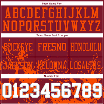 Custom Crimson White Orange-Gray Splash Mesh Authentic Football Jersey - Sky-Custom