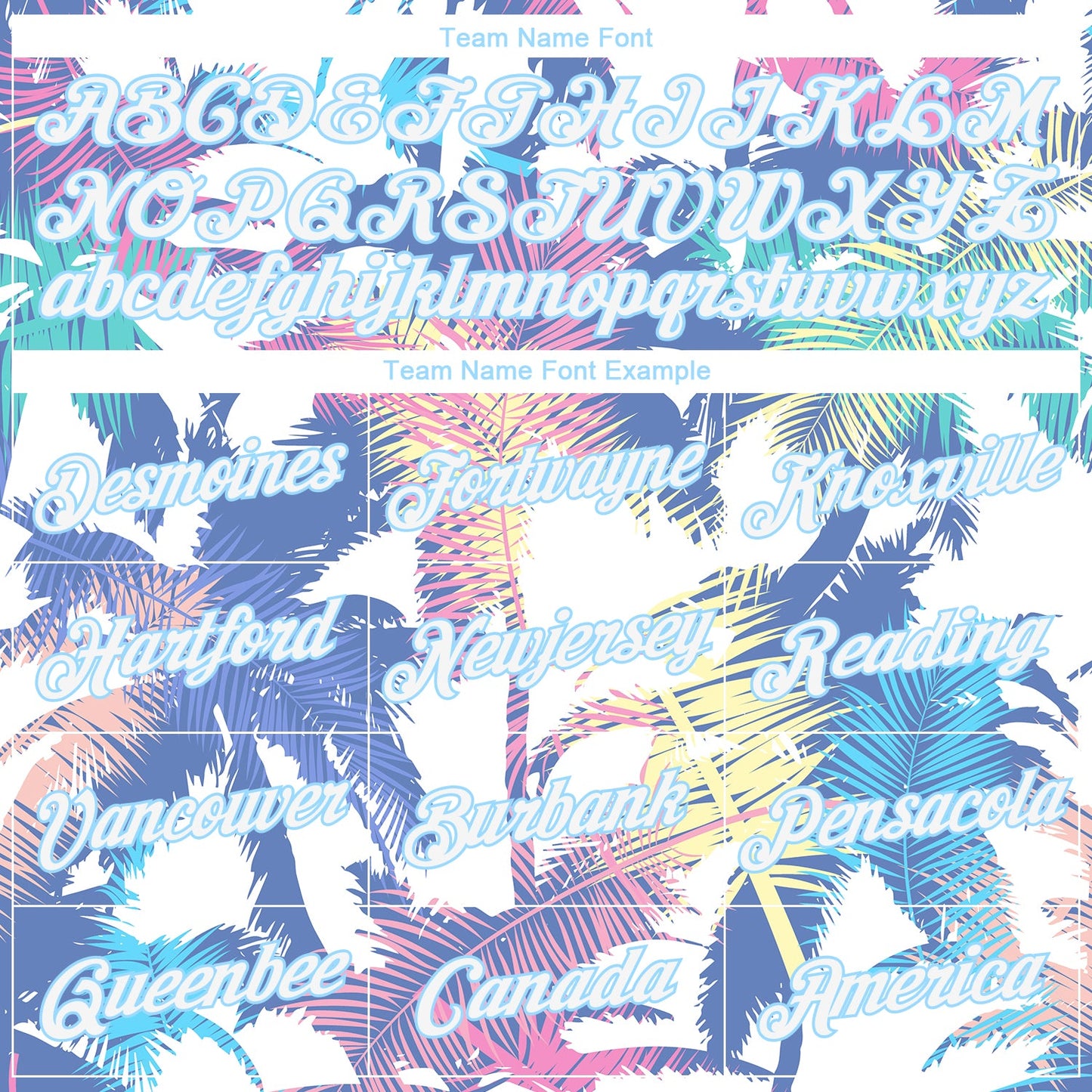 Custom Women's White White-Light Blue Hawaii Palm Trees 3D V-Neck Cropped Baseball Jersey - Sky-Custom